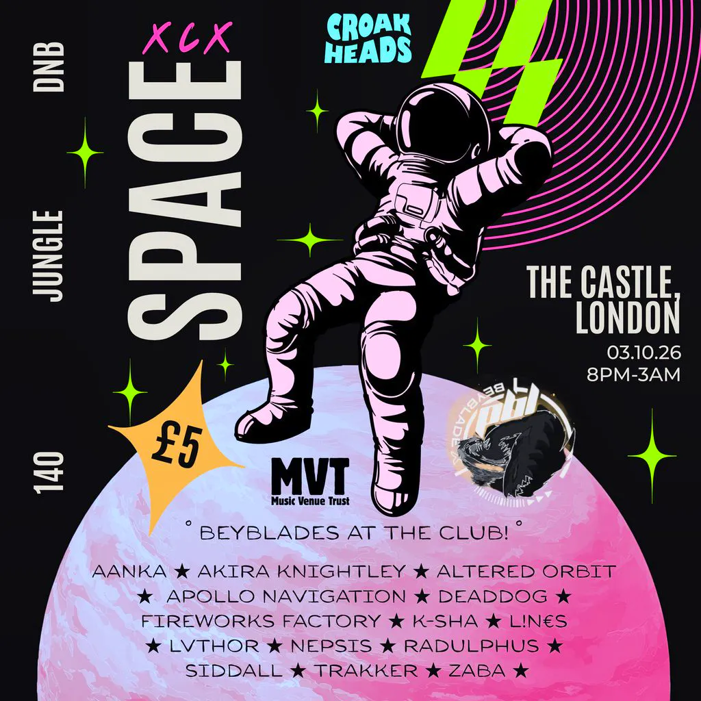 Croakheads does space xcx at the castle e1 on 03.10.26 at The Castle London
