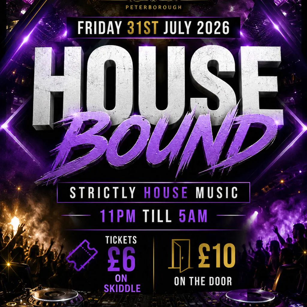 HOUSE BOUND 31st July 2026 at Velvet Panache Peterborough