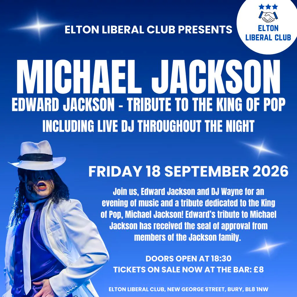 Michael Jackson Tribute (Edward Jackson) at Elton Liberal Club In Bury