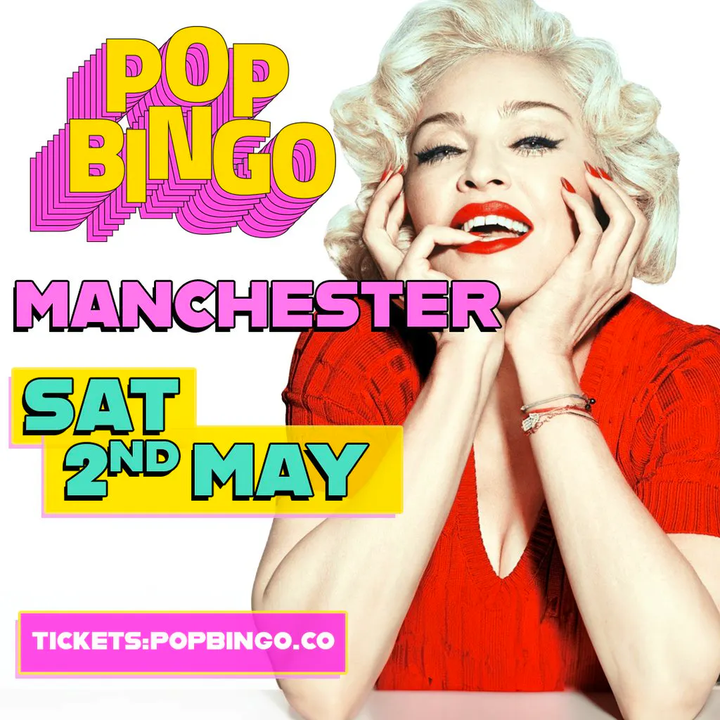 POP Bingo Saturday 2nd May Manchester at AREA 
