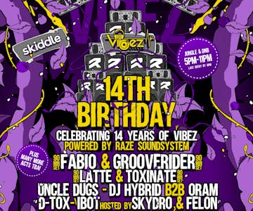 Vibez 14th B-Day - Fabio & Grooverider, Latte & Toxinate + more