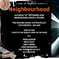 Neighbourhood Saturday 12th September at The Waiting Room, Letchworth