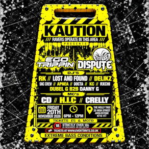 Kaution: Ravers operate in this area.