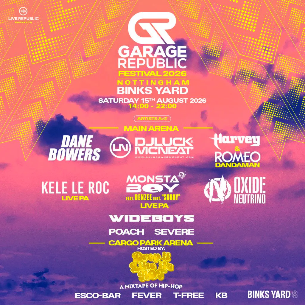Garage Republic Outdoor Festival 2026 | Binks Yard Nottingham at Binks Yard