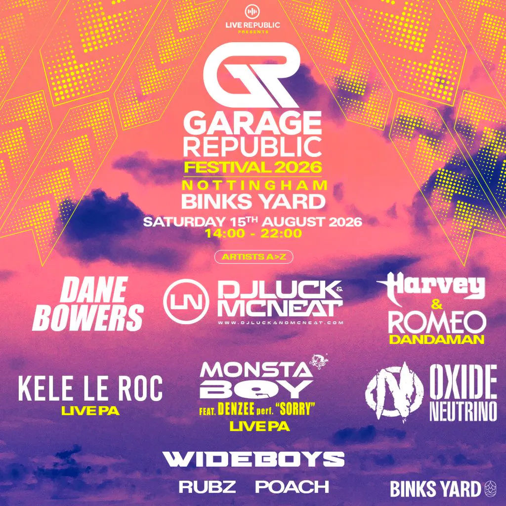 Garage Republic Outdoor Festival 2026 | Binks Yard Nottingham at Binks Yard