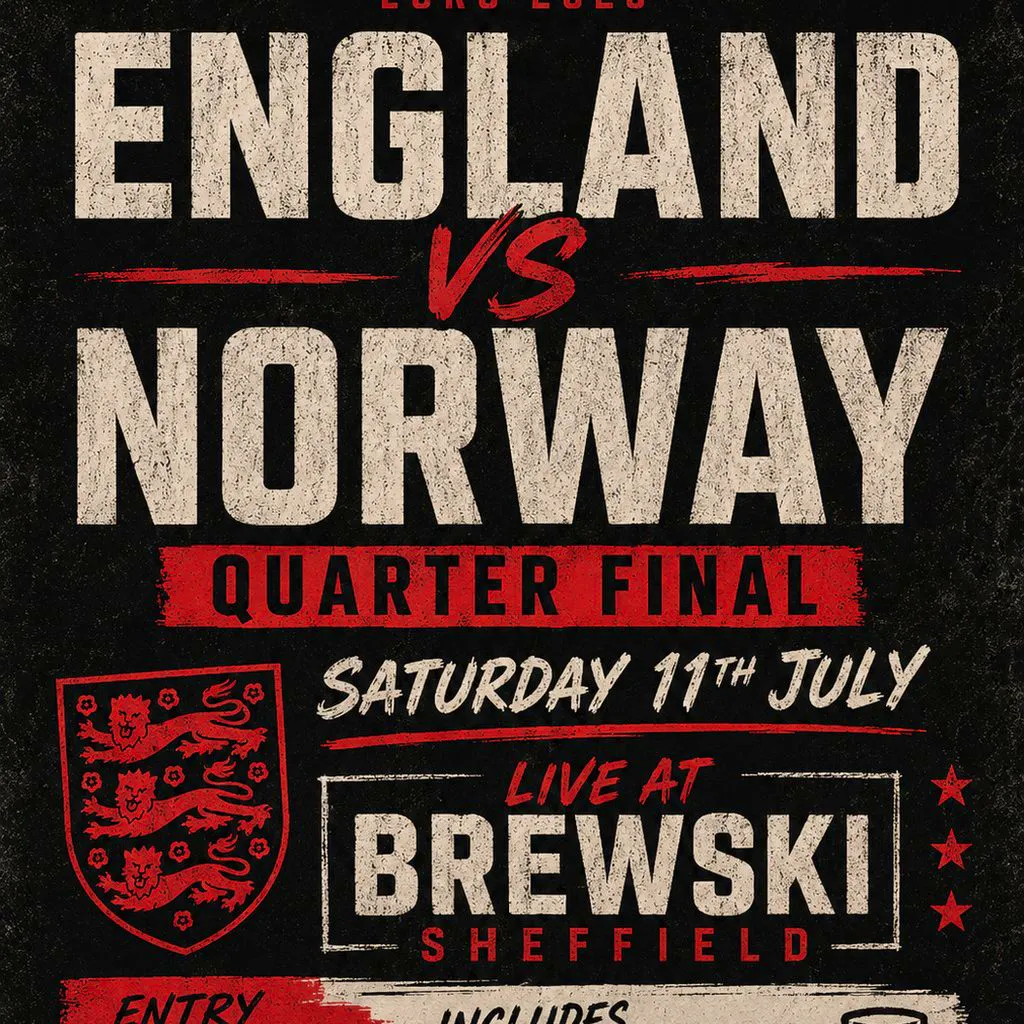 England vs Norway at Brewski Sheffield at Brewski Sheffield