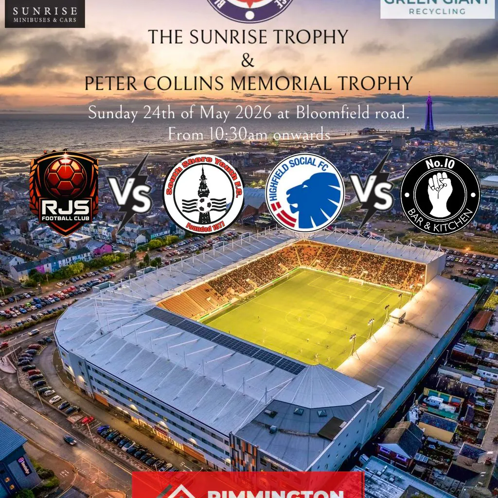 BFSFA FINALS- The sunrise trophy and the Rimmington Roofing Cup. at Blackpool F.C