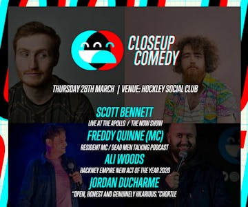 CLOSEUP COMEDY at Hockley Social Club w/ Scott Bennett and more.