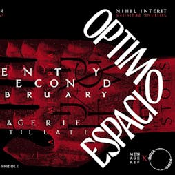 The Menagerie X Inside Moves: Optimo (Espacio) Tickets | The Menagerie Belfast  | Fri 22nd February 2019 Lineup
