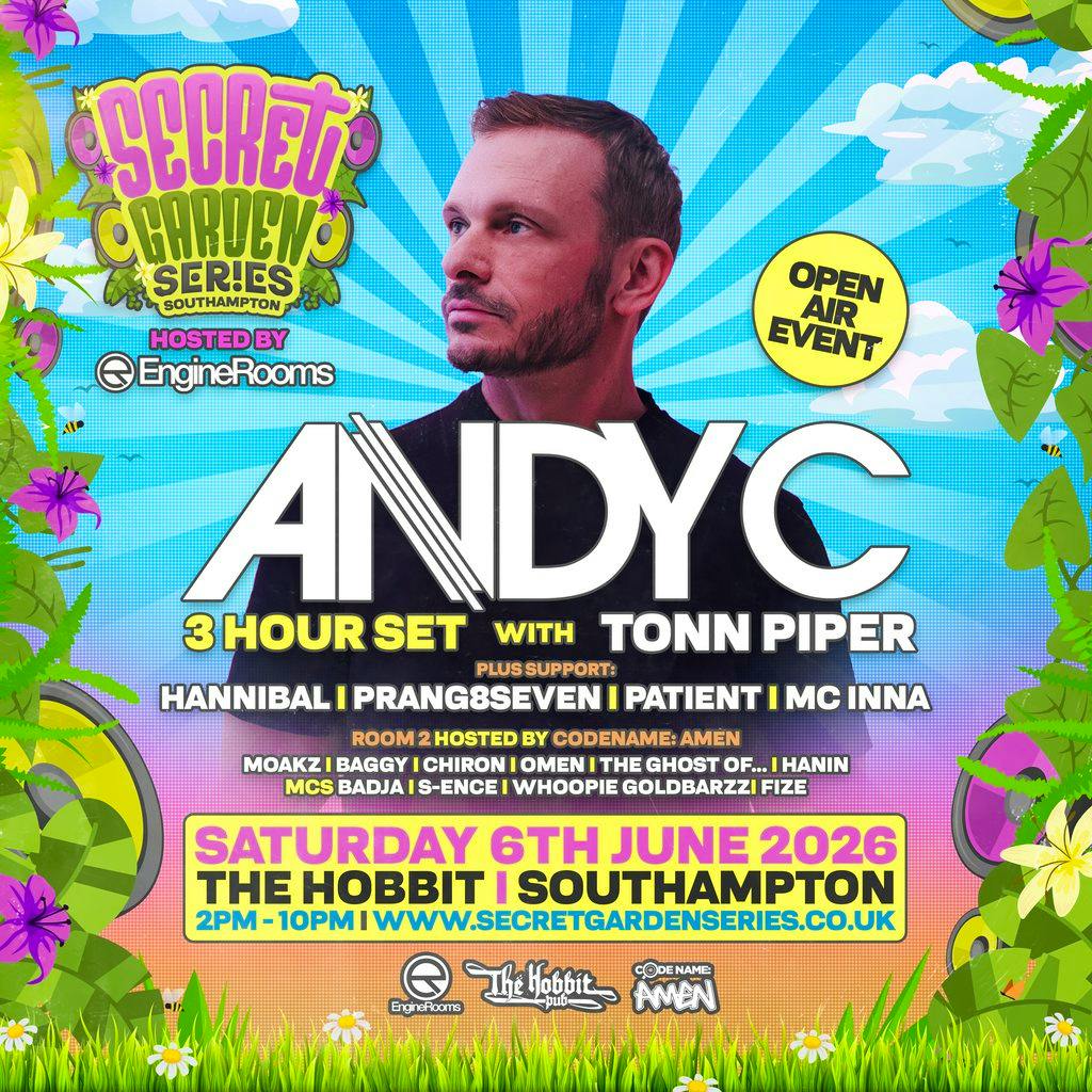 Secret Garden Series Hosts ANDY C 3 HOUR SET at The Hobbit Pub Southampton
