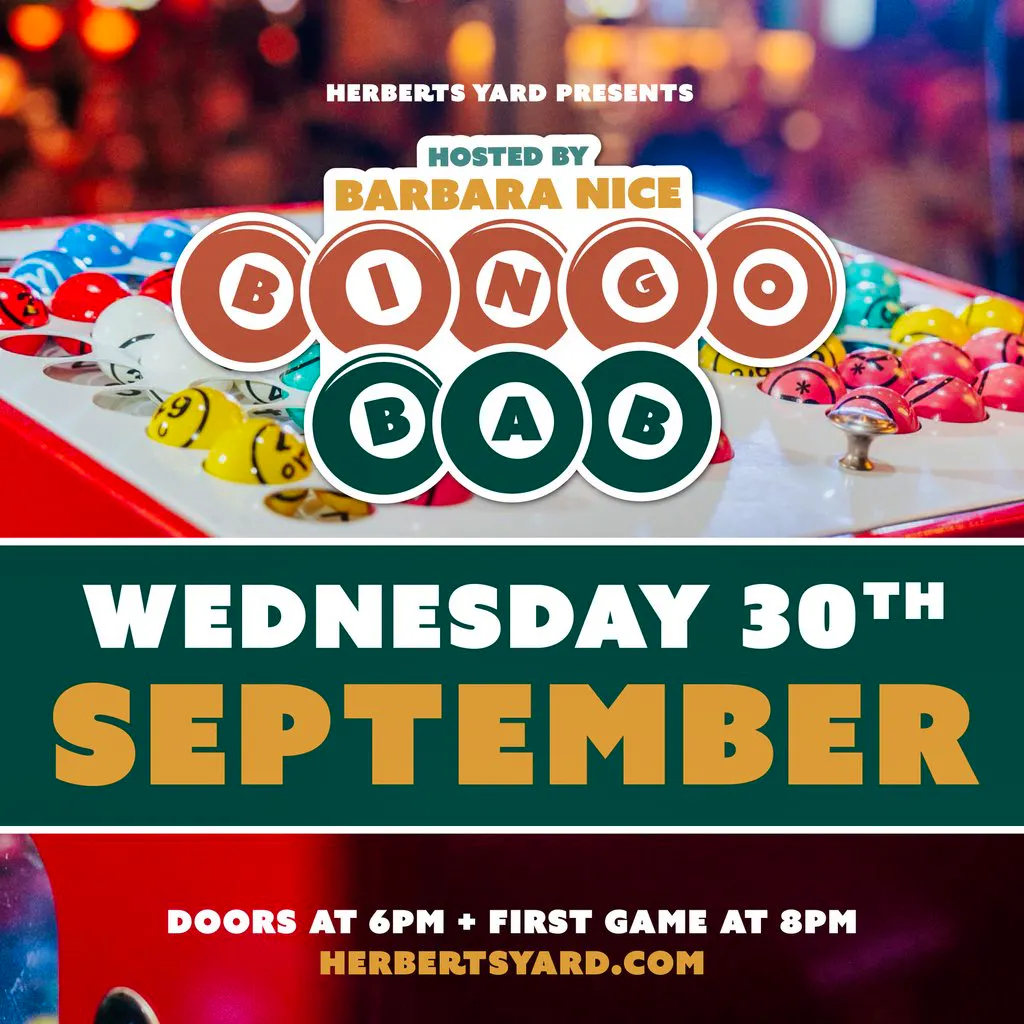 Bingo Bab September- A night with Barbara Nice at Herberts Yard