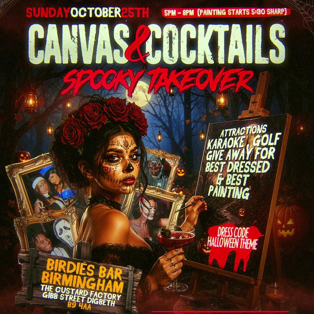 Canvas & Cocktails: Spooky Takeover at Birdies Bar