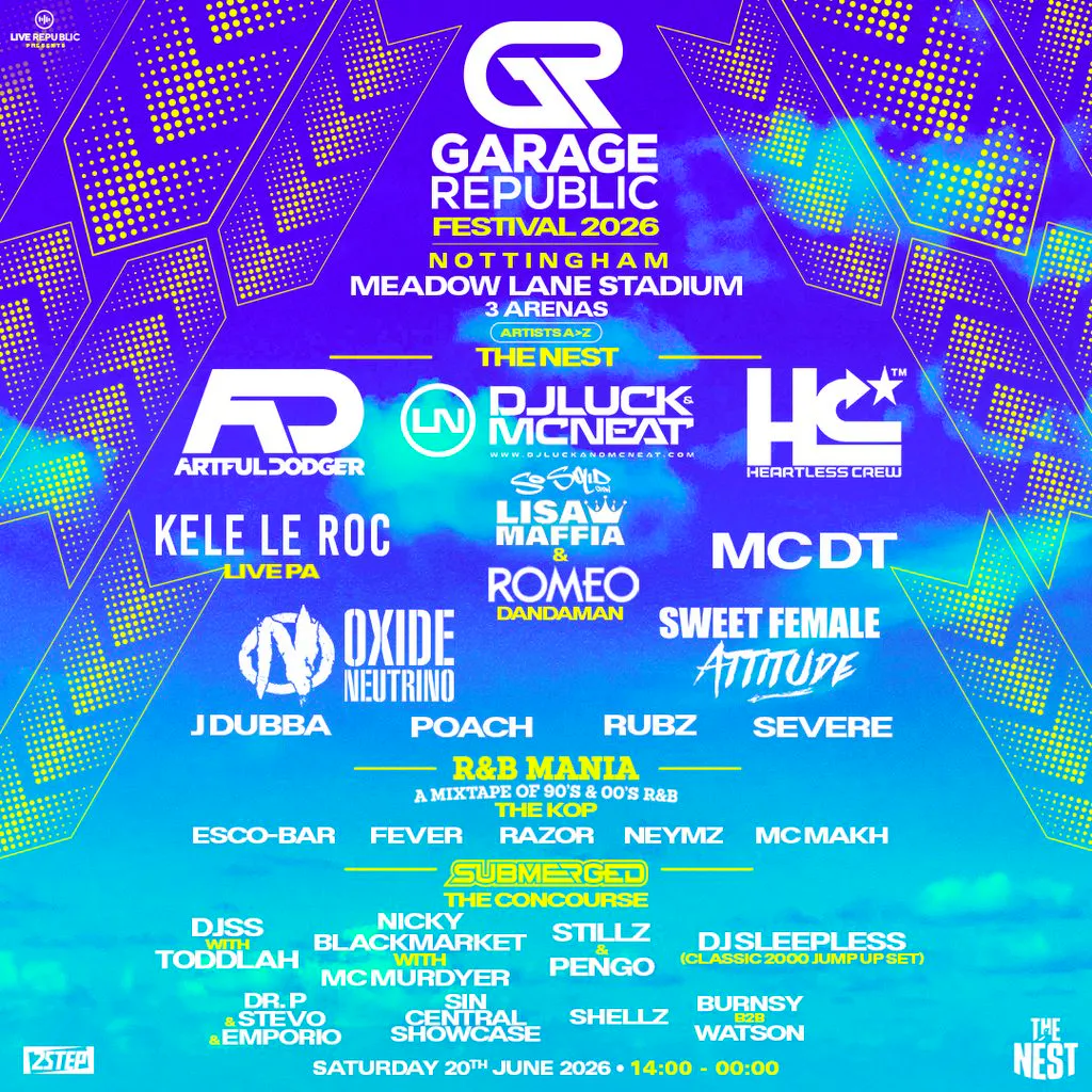 The Nest Garage Republic Festival 2026 | Notts County Ground at Nottingham's The Nest (Notts County FC)