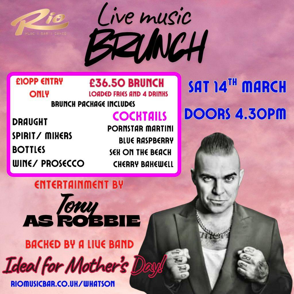 Live music brunch- with Tony as Robbie at Rio Music Bar