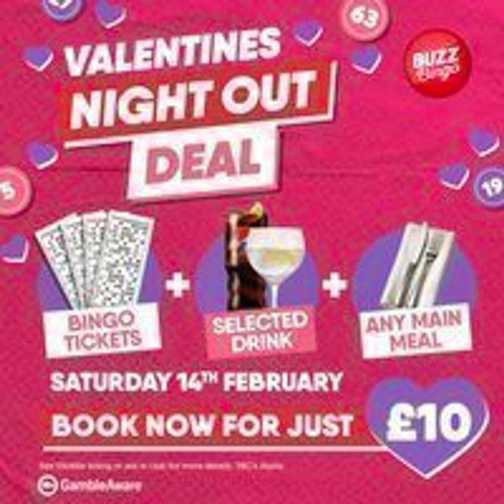 Valentines Day Deal - Buzz Bingo Clacton-on-Sea at Buzz Bingo Clacton