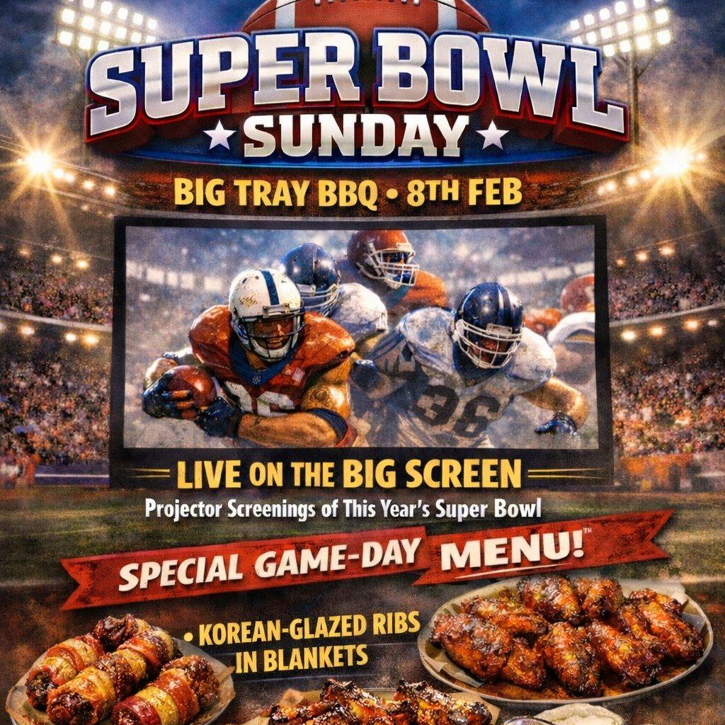 Superbowl screening at Big Tray BBQ at M50 3ag