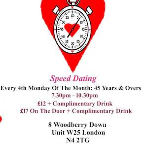 Speed dating 45 years & Overs Mondays