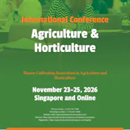 International Conference on Agriculture & Horticulture at Village Hotel Changi 1 Netheravon Rd Singapore 508502
