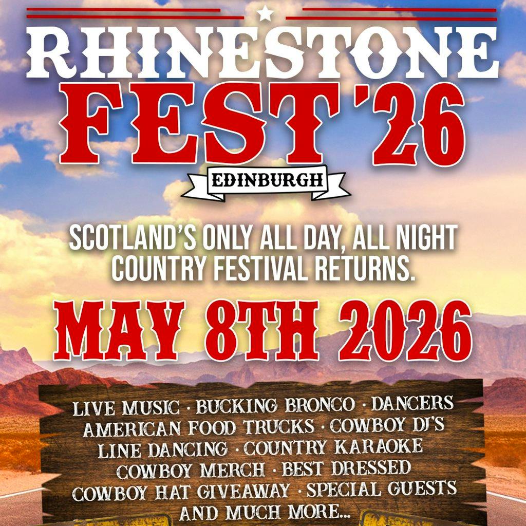 Rhinestone Fest: Edinburgh, May 8th 2026 at The Three Sisters
