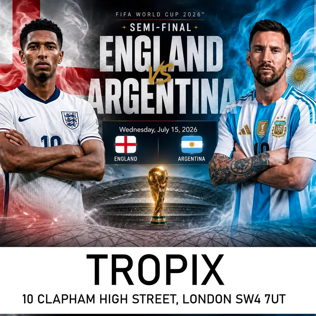England vs Argentina : World Cup Watch + After Party at Tropix Bar