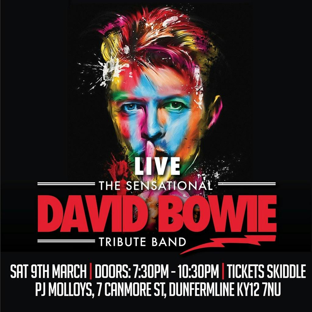 The Sensational David Bowie Tribute Band PJ Molloys Dunfermline Sat