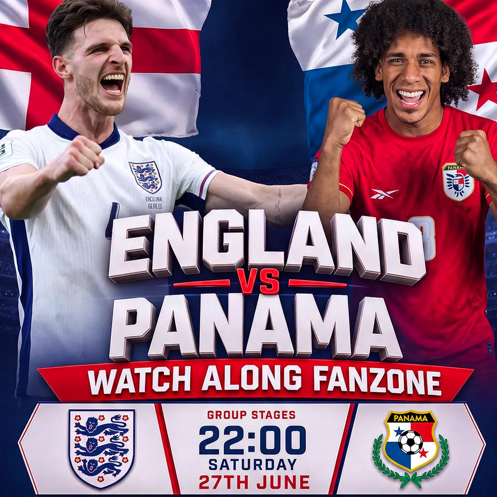 England World Cup 2026 Fanzone: England vs Panama at The Emerald Theatre