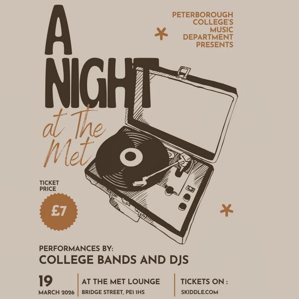 Peterborough Colleges Music Dept presents 'A night at The Met' at The Met Lounge