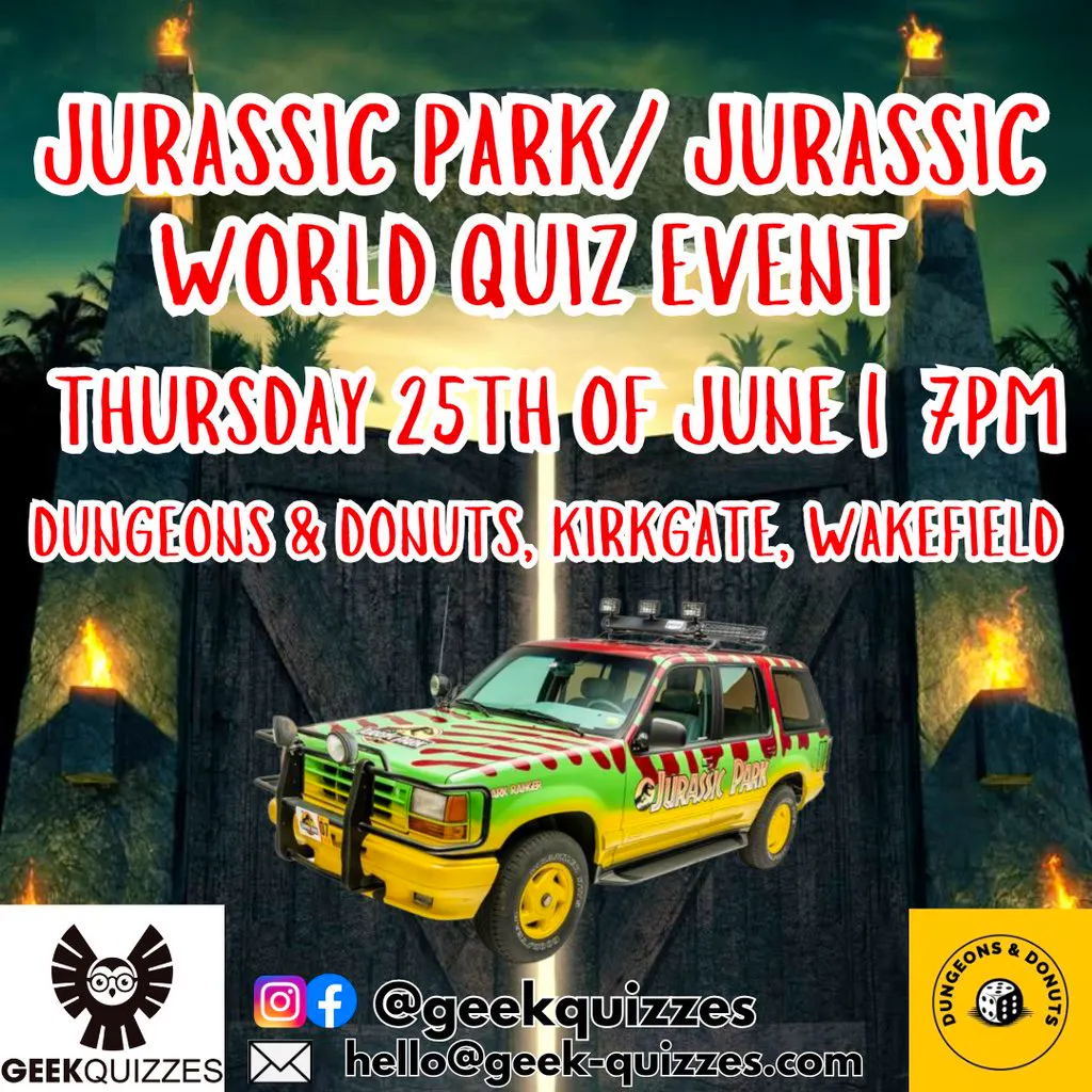 Jurassic Park/ Jurassic World Quiz Event at Dungeons And Donuts