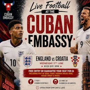 England vs Croatia Live at The Cuban Embassy