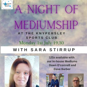 SSE Present an Evening of Mediumship with Medium Sara Stirrup