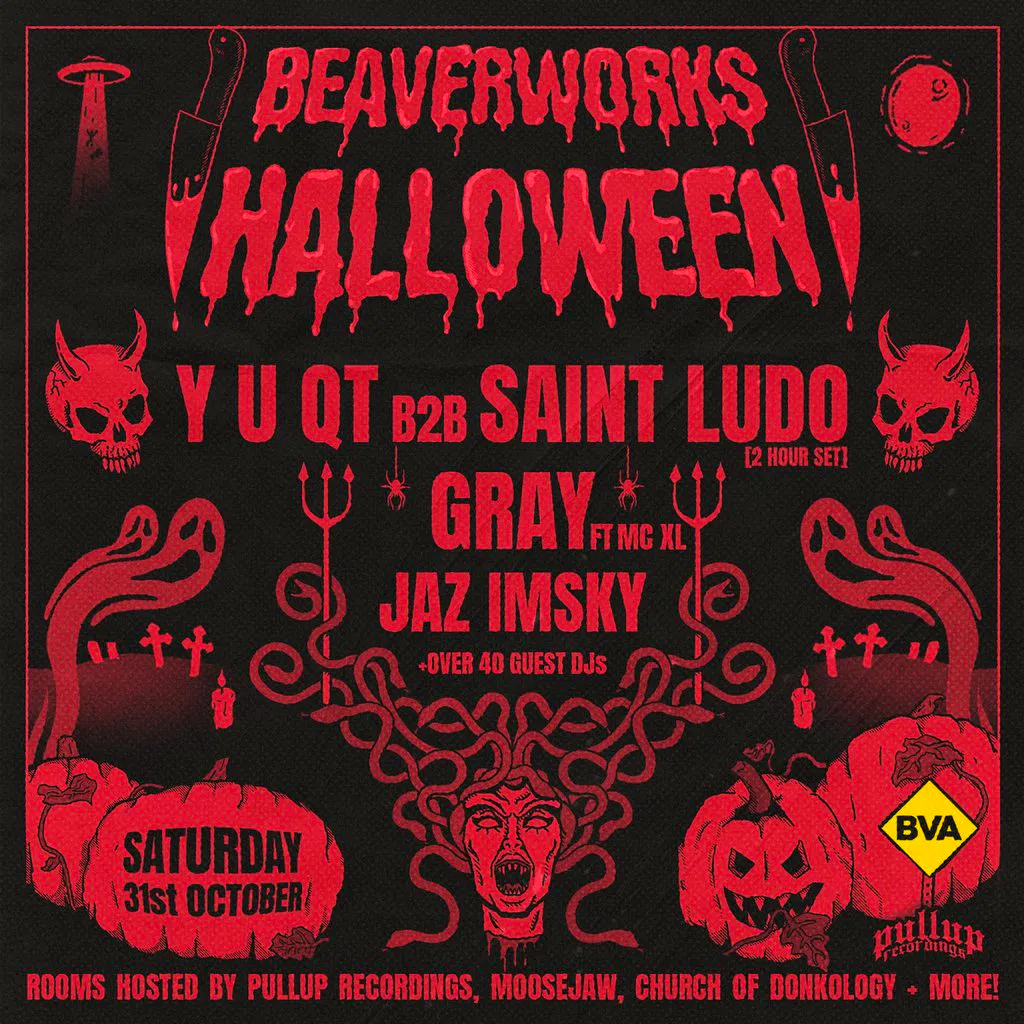 Beaver Works Halloween w/ Y U QT b2b Saint Ludo, Gray + more at Beaver Works