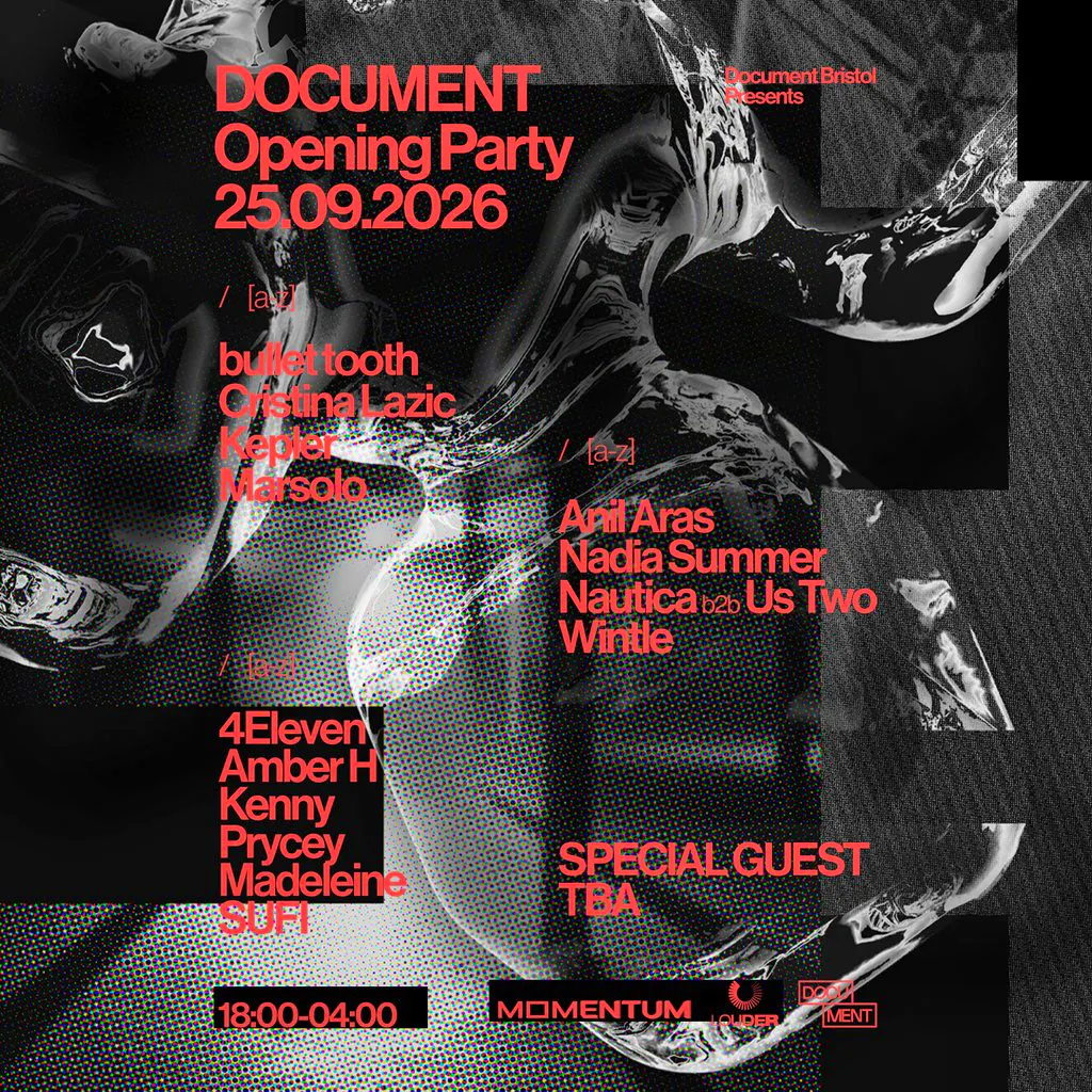 Document Opening Party: bullet tooth, Cristina Lazic, Kepler ++ at DOCUMENT Bristol