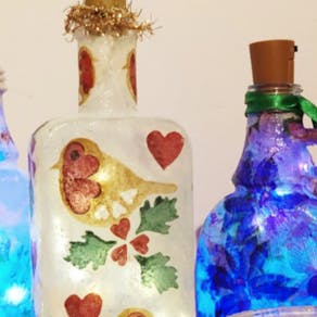 Coffee & Craft - Decoupaged Bottle Lights