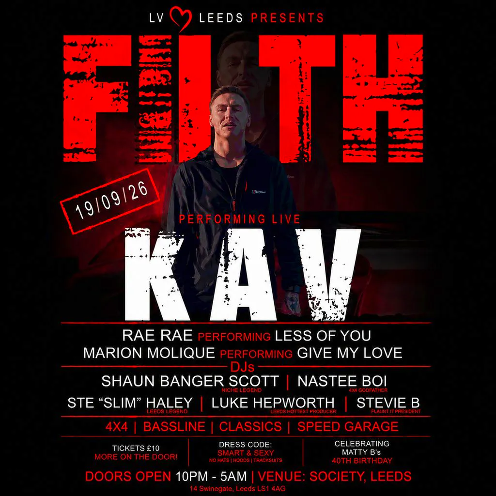 Lv LEEDS presents FILTH at The Society Leeds