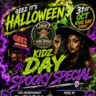 Family halloween rave at Geez Jerk House