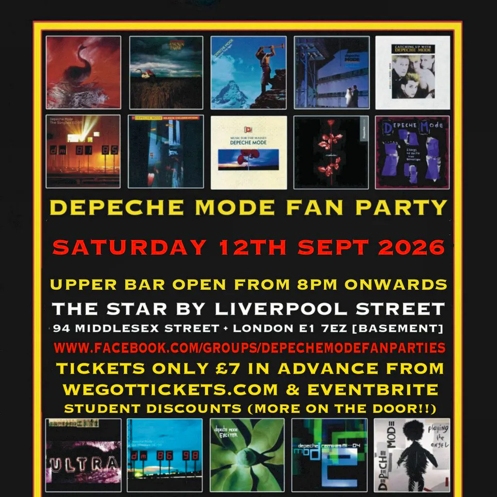 Depeche Mode / Mute Records Fan Party @ Star By Liverpool St. E1 at The Star By Liverpool Street