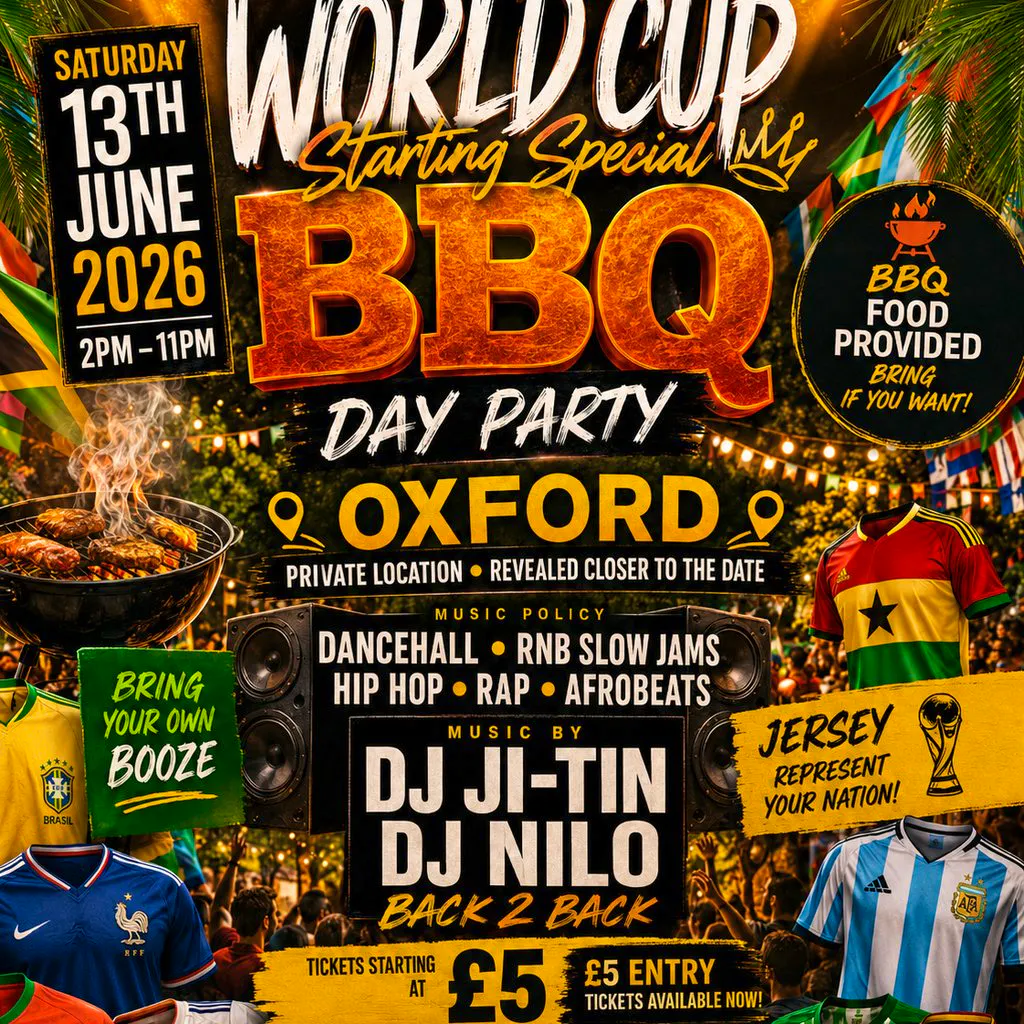 World Cup Kick-Off BBQ: Oxford Day Party at The Playhouse