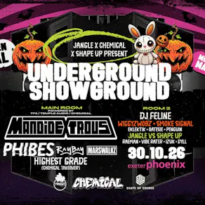 UNDERGROUND SHOWGROUND : MANDIDEXTROUS / PHIBES /RAYBAY Exeter
