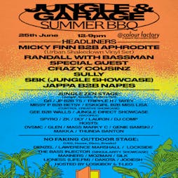 Jungle & Garage Summer BBQ Tickets | Colour Factory London  | Sat 25th June 2022 Lineup
