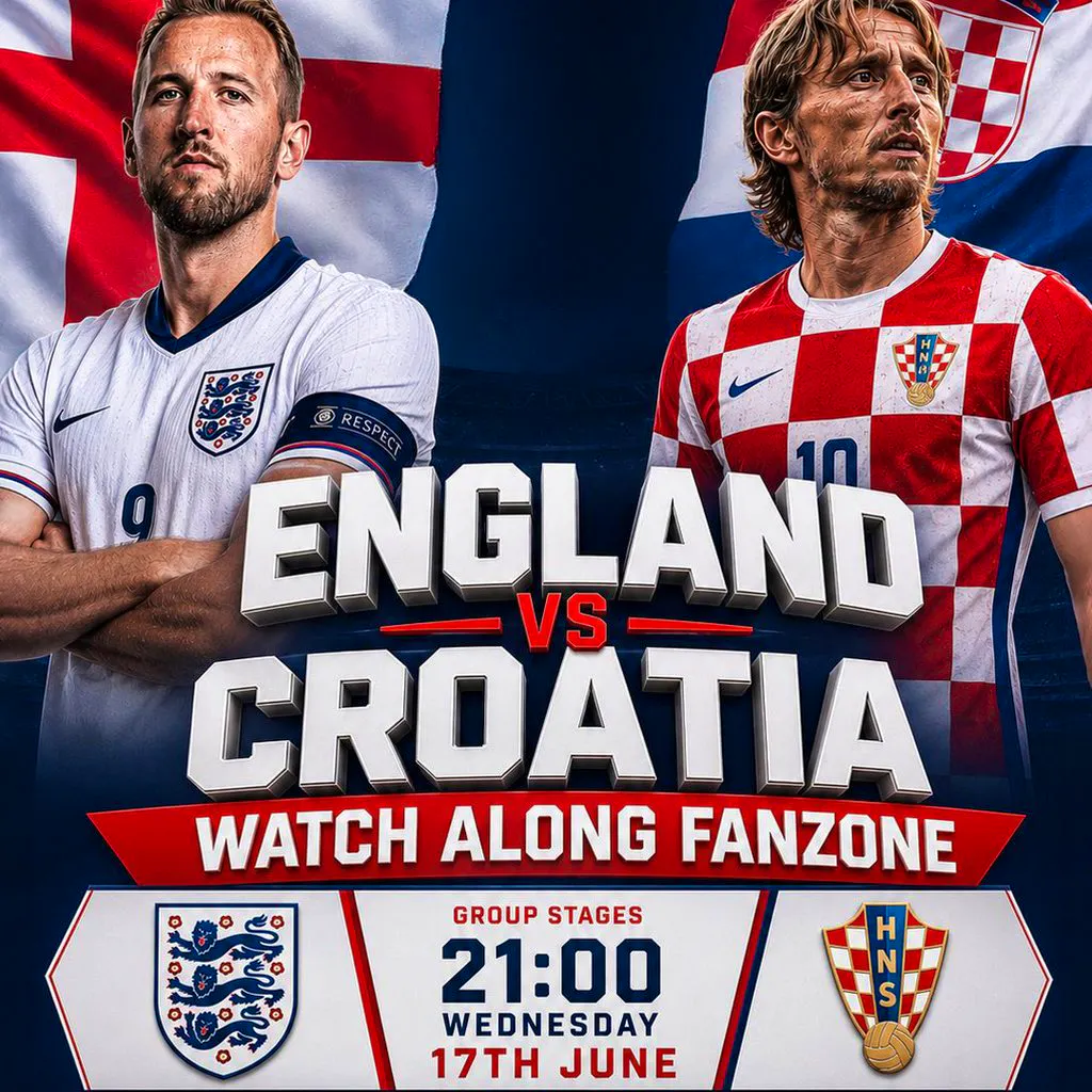 England World Cup 2026 Fanzone: England vs Croatia at The Emerald Theatre