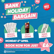 Bank Holiday Bargain 06/04 - Buzz Bingo Clacton on Sea at Buzz Bingo Clacton