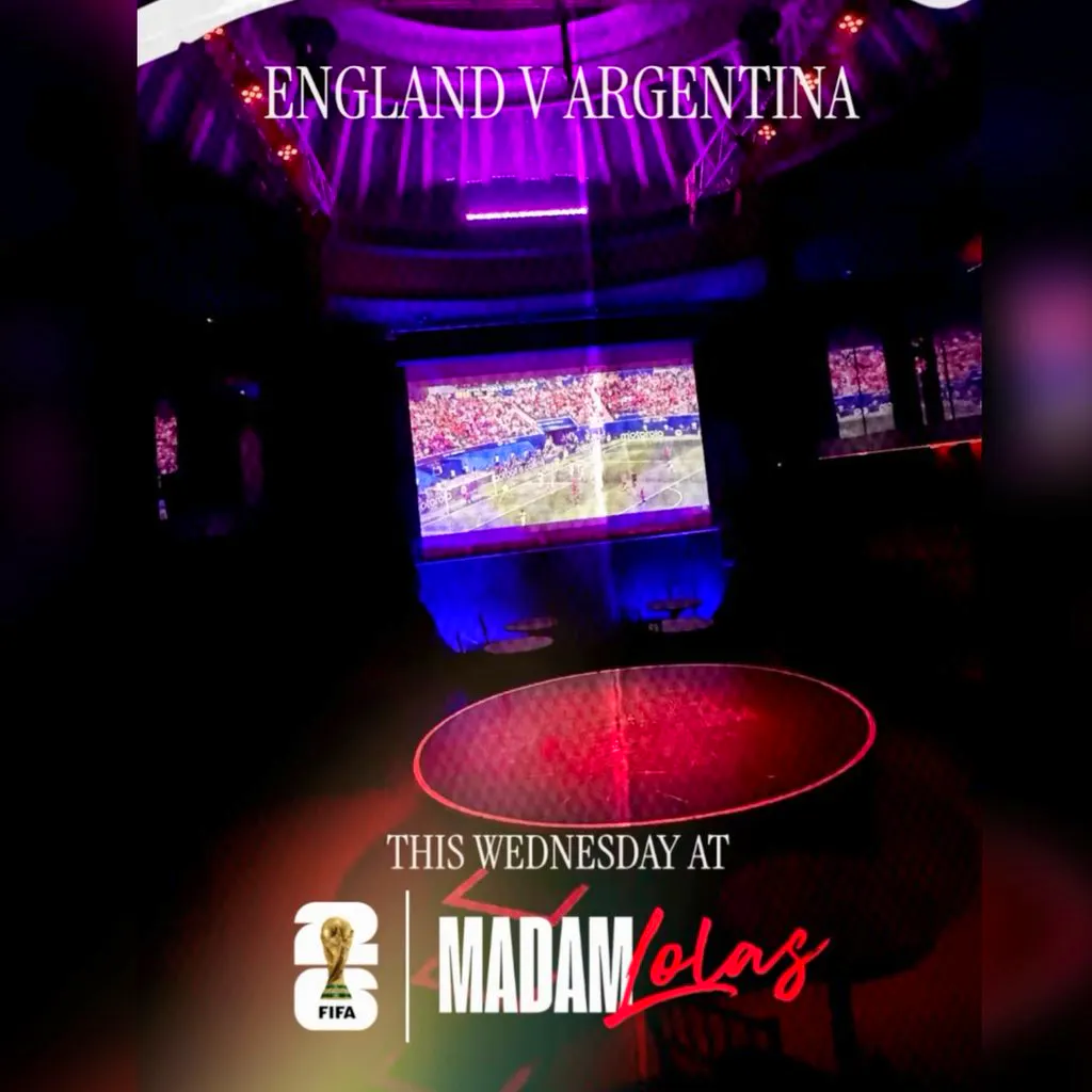 Madam Lola's Present; Worldcup England vs Argentina at Madam Lola's Cabaret And Vaudeville