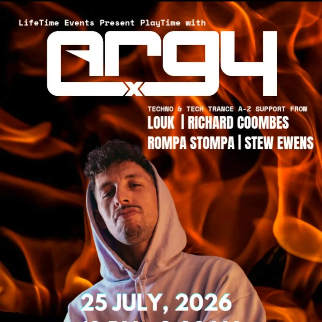LifeTime Events present PlayTime with ARGY UK at VOXA Plymouth