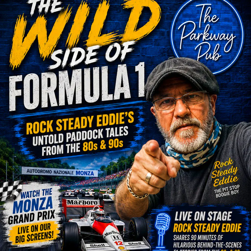 The Wild Side of Formula 1 - Rocky Steady's untold paddock tales at The Parkway Sports Bar, Lounge And Function Suite