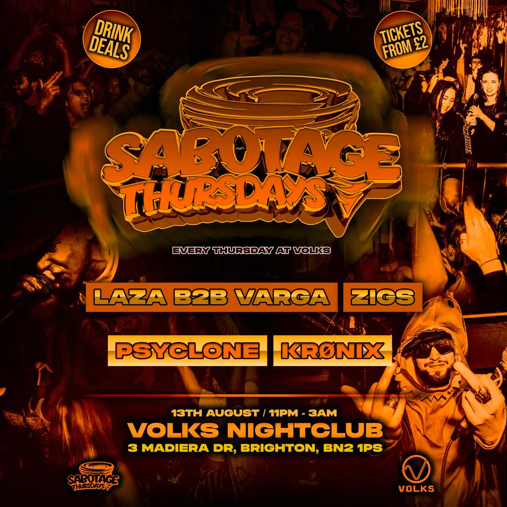 Sabotage Thursdays at The Volks Nightclub