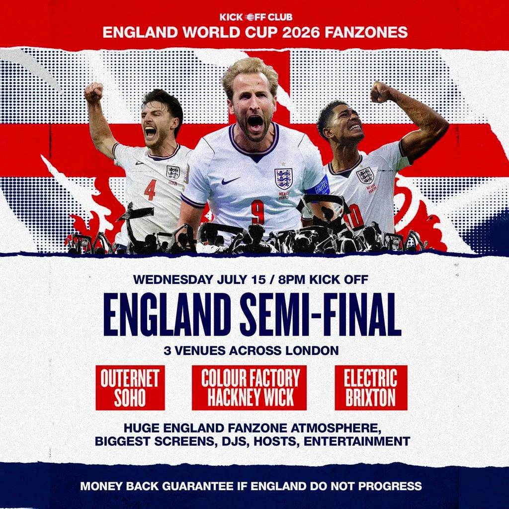 Hackney Wick Fanzone: England Semi Final (money back guarantee) at Colour Factory