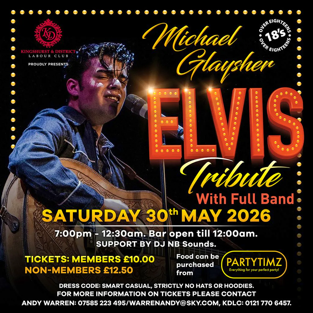 Elvis Tribute by Michael Glaysher at Kingshurst Labour Club 