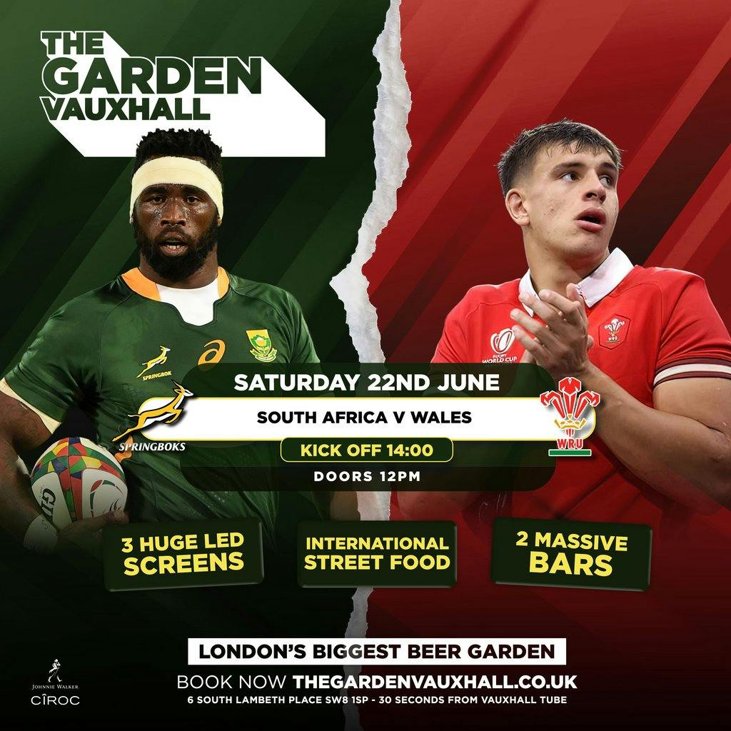 South Africa vs Wales Rugby Live Screening Vauxhall Food And Beer