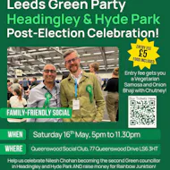 Leeds Green Party Headingley & Hyde Park Charity Event at Queenswood Social Club