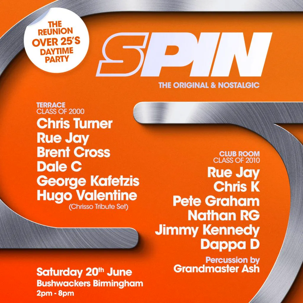 Spin- The Reunion (Over 25s Party) at Bushwackers Birmingham